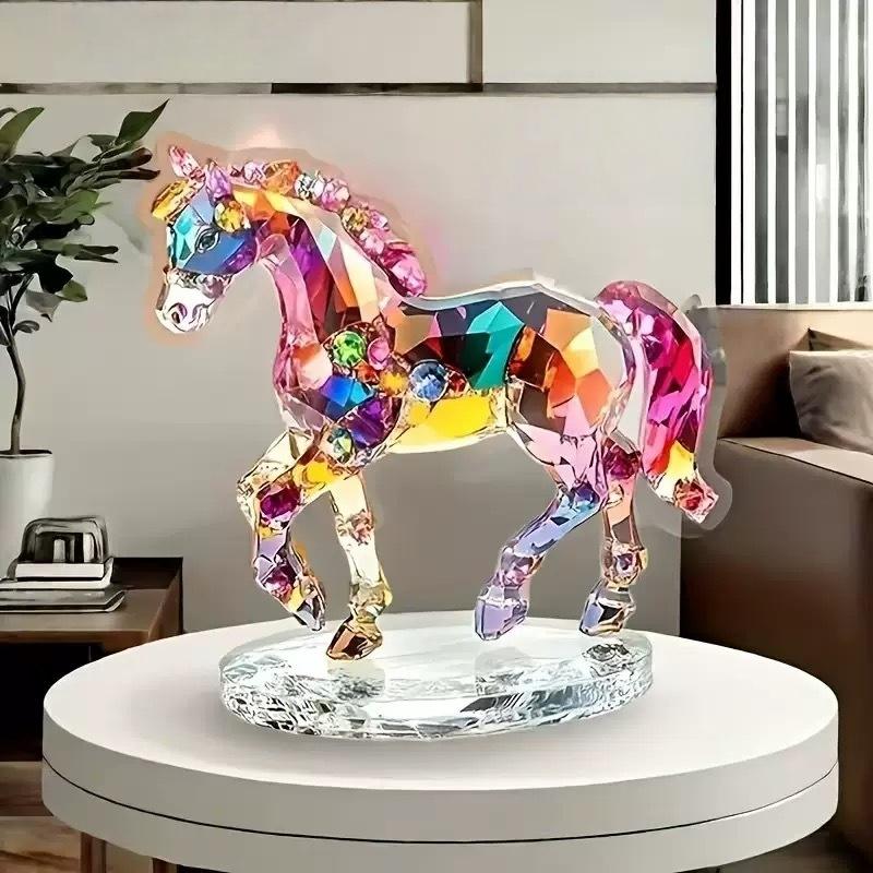 2D Flat Acrylic Horse Pattern Figurine Tabletop Decoration For Bedroom Living Room Office , Symbol Of Wealth And Prosperity
