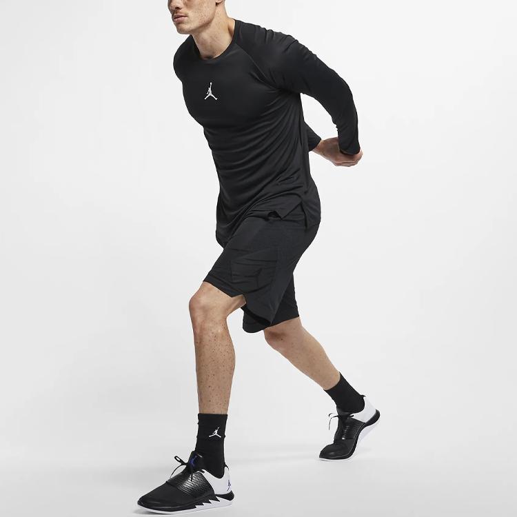Jordan Knit Sport Casual Logo Long Sleeve Fitness Top Men Tops Black 926431-010