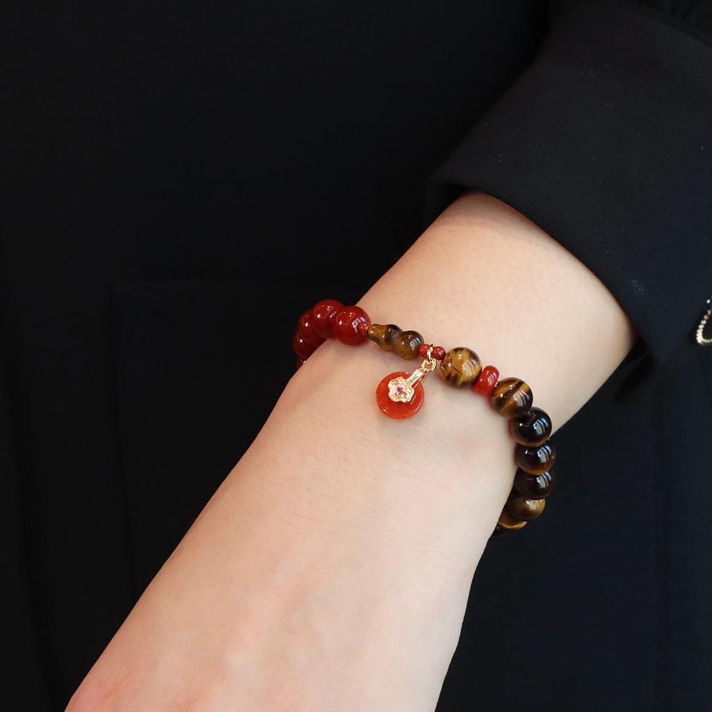Natural Agate Beaded Bracelet Fashion Women Daily Jewelry Lucky Gift