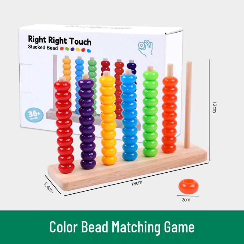 Colorful Wooden Beaded Counting Frame Educational Toy for Toddlers