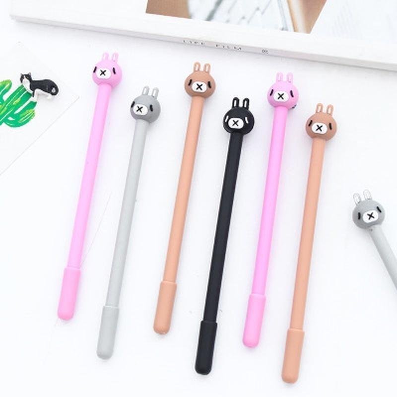 1pcs Hot Sale Rabbit Head 0.5mm Black Ink  Smooth Gel Ink Pen Student Stationary