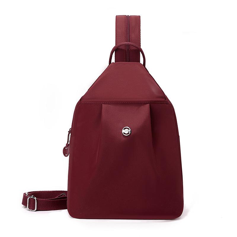 

Women s Backpack Multi-functional Anti-theft Chest Bag Oxford Backpack темно-червоний колір