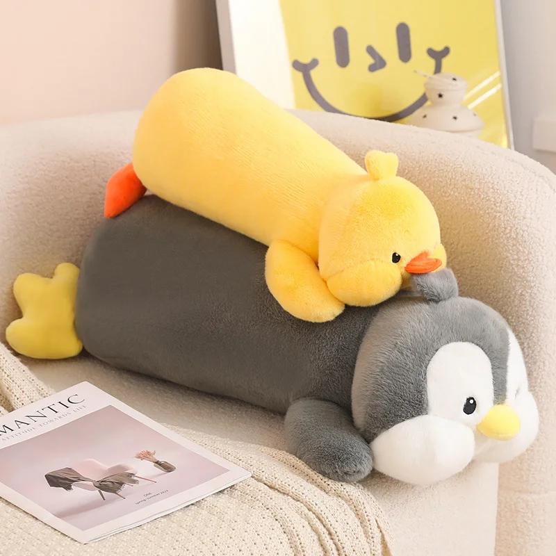 50/70/90cm Neu Hochwertig Cartoon Tier Plüschkissen Hände Warm Baumwolle Weich Pinguin Ente Plüschtier Geburtstagsgeschenk