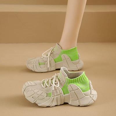Atmungsaktive Socken Schuhe Damenschuhe 2025 Neu Dicksohlige Sportliche Freizeitschuhe Weichsohlige Rutschfeste Laufschuhe