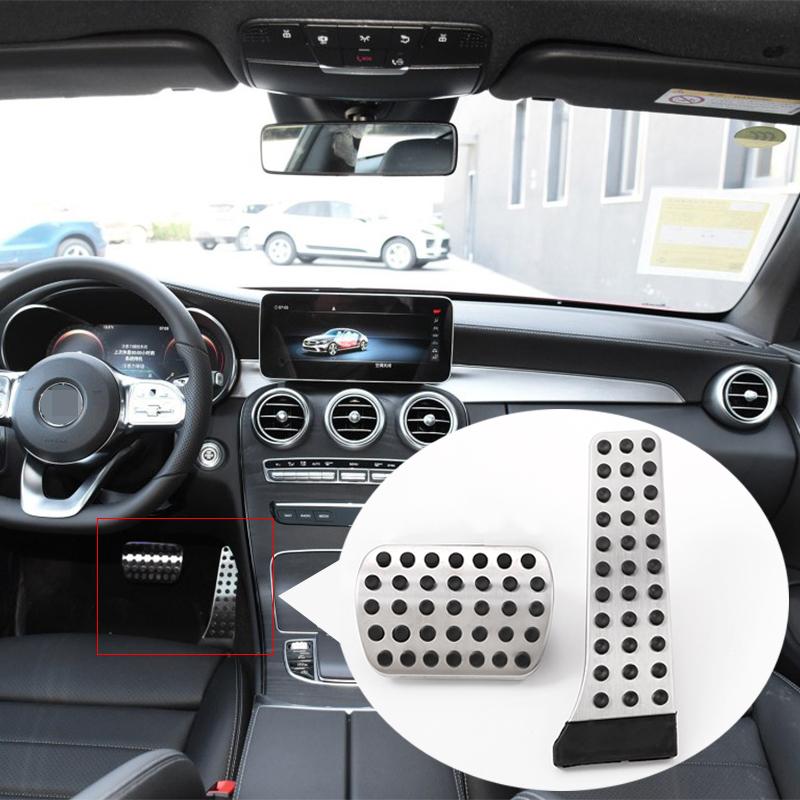 2 PCs car fuel brake Pedal For Mercedes benz C GLC E Class W205 X253 W213 -, without drilling, car accessories