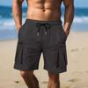 Pantaloncini Cargo Estivi da Uomo con Vita Elastica, Pantaloncini Utility con Tasche 3D, Pantaloncini Atletici Larghi al Ginocchio