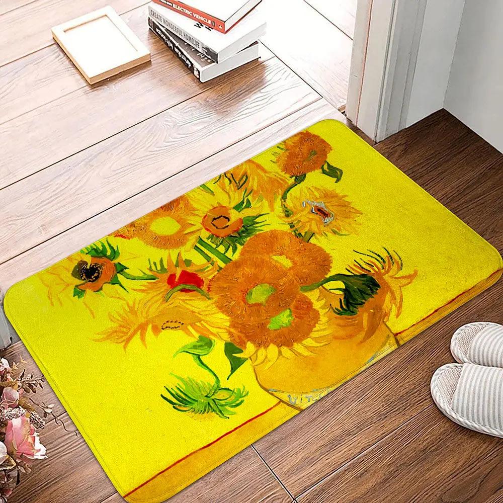 Vincent Van Gogh Starry Night Carpet Art Abstract Rugs Forest Night View Soft Floor Mat for Home Living Room Bedroom Dorm Decor