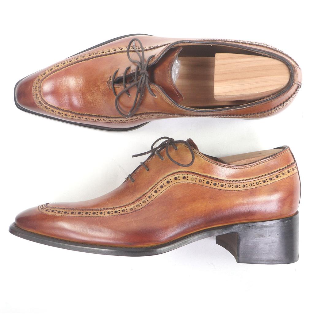 Ausgezeichnete FRANCESCO BENIGNO Schnürschuhe Perforiertes braunes Leder Herren 6 Gebraucht