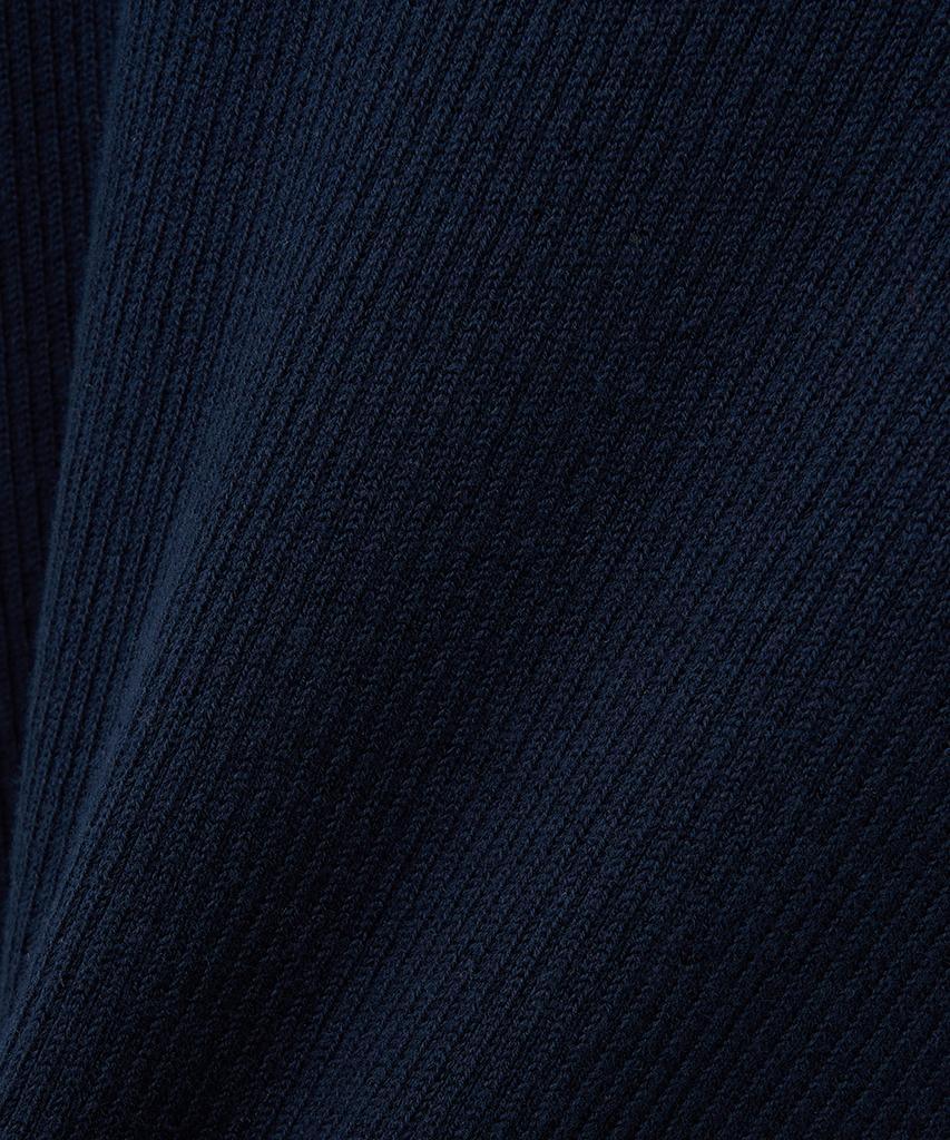 NOIRER Ribbed Zip-Up Knit (Navy)