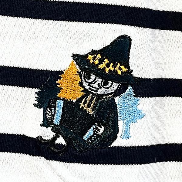 Moomin Snufkin Embroidered Border T-Shirt White/Navy Kesacak Series