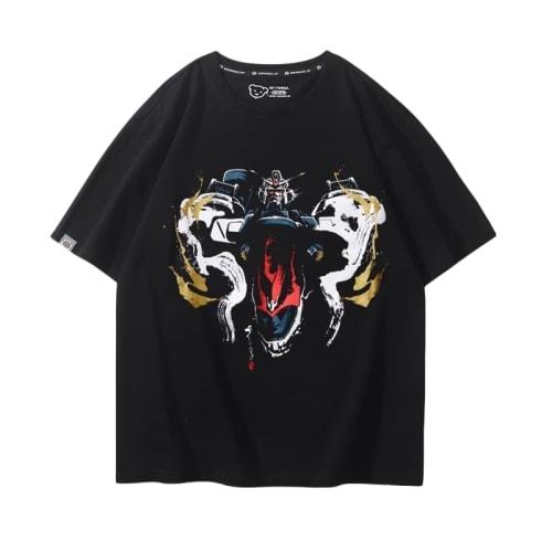 GHKHGK Mobile Suit Gundam T-Shirt, Short Sleeve, Crew Neck, Cosplay Costume, Summer Wear, Sports Shirt, Casual, Everyday Wear, Anime, Manga, Gundam Me