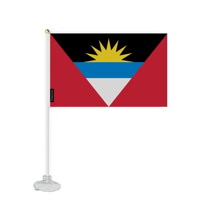 Drapeau - Antigua-et-Barbuda - Mini - 20 x 30 cm - Polyester - Ventouse incluse - Recto/verso