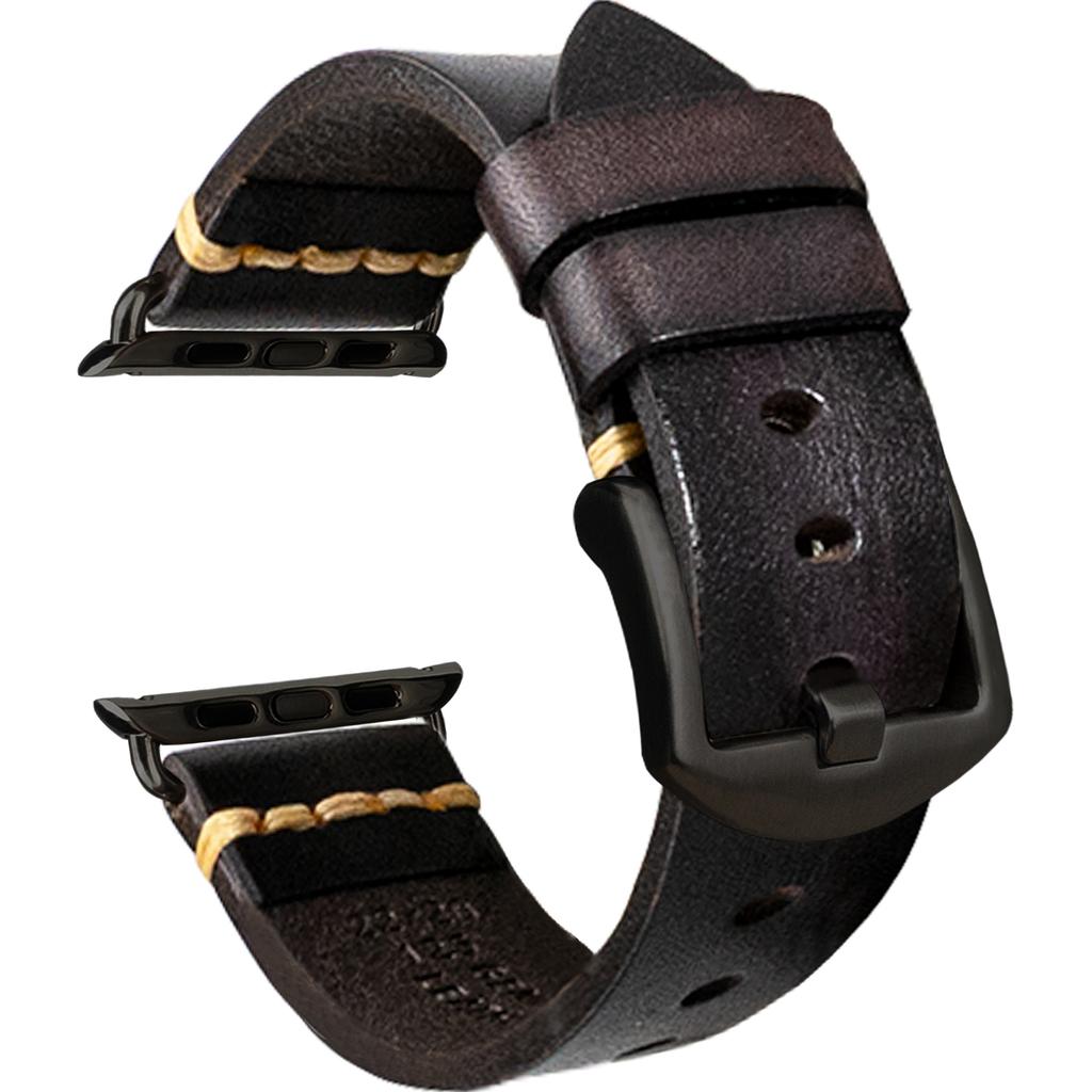 Anwendbar auf Urtla Apple Watch Armband Apple78Se Handgefertigt Retro Erste Schicht Echtes Rindsleder 49mm Uhrarmband