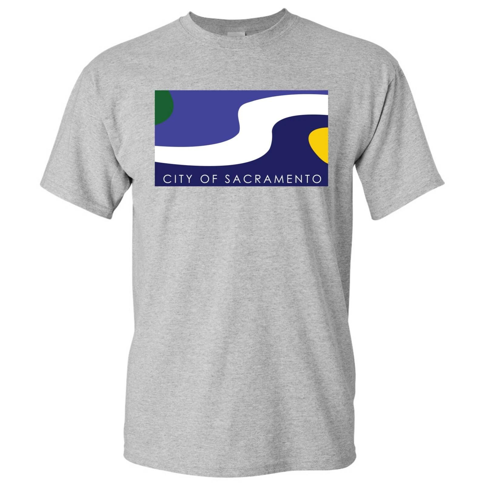 Sacramento US City Flag Basic Cotton T-Shirt - Sport Grey S
