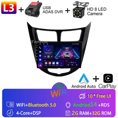 Fortress Android 10 Car Radio For Hyundai Solaris Verna Accent 2010 - 2016 Multimedia Video Player Navi GPS 2 Din DVD Head Unit