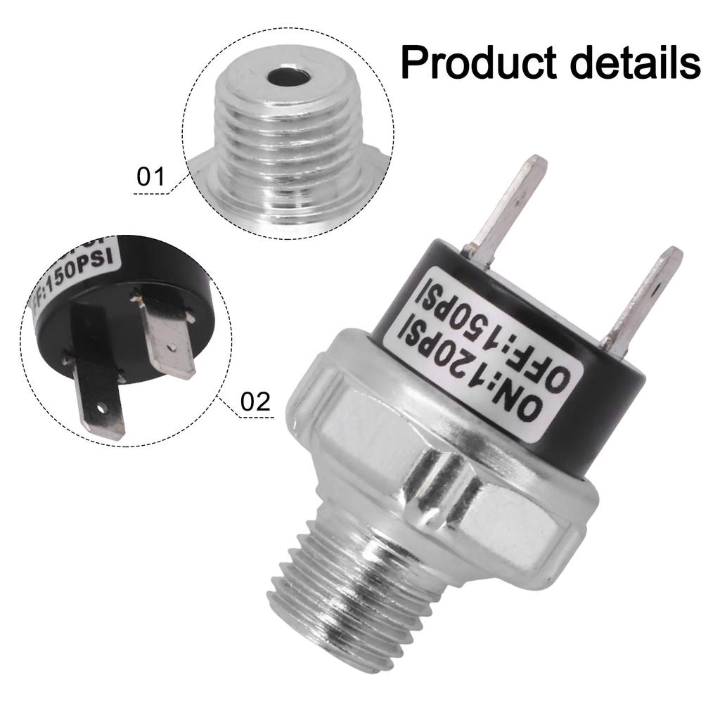 120 150 PSI Air Compressor Pressure Switch with 1/4 NPT Male Thread Compatible with AC110V Air Suspension Systems