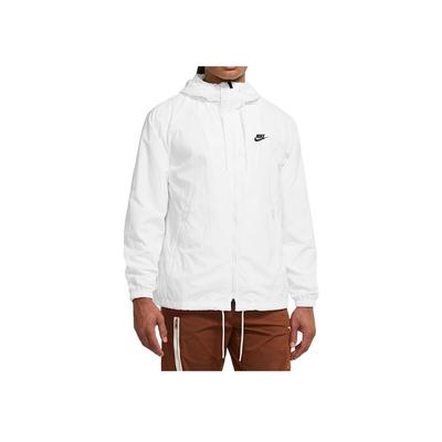 Full Zip Embroidered Breathable Hooded Long Sleeve Coach Jacket Men Jacket White FB7398-100
