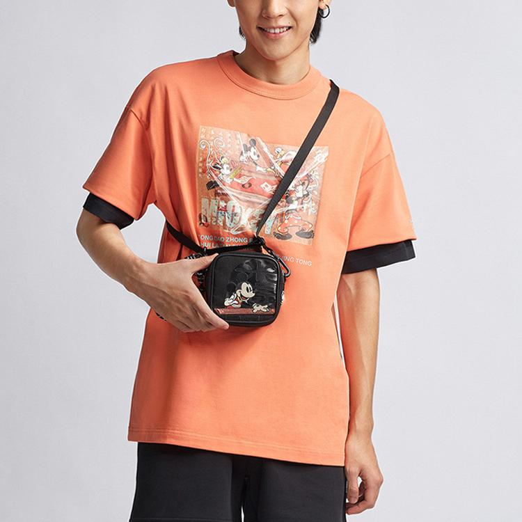 Li-Ning X Disney Sporty Fashion Series Theme Pattern Print Loose Short Sleeve T-Shirt Men Tops Brick-Red AHSR199-3