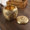 Double Dragon Copper Tea Canister Ornament - Pure Copper Storage Jar for Office/Desktop Decor