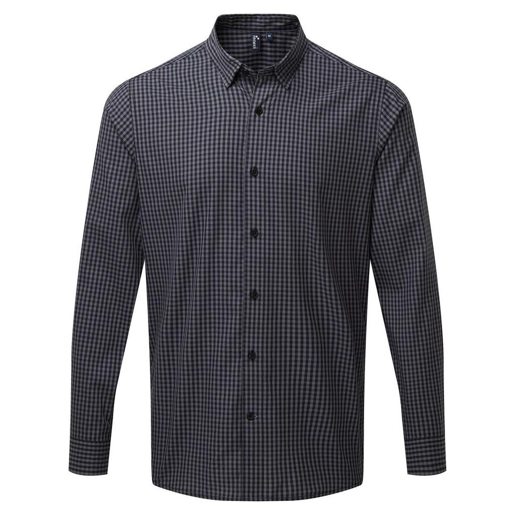Premier Mens Maxton Checked Long-Sleeved Shirt