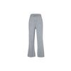 Solid Ribbed Knit Mid-Rise Casual Pants Women Bottoms Gray 461317-03