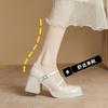 Mary Jane Shoes Medium Heel Fairy Wedding Shoes Gentle with Skirt Light Mouth Single Shoes Thick Heel High Heels