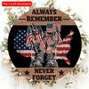 2D Flat 20*20cm1pc Always Remember Never Forget 4th of July Warrior Shoes and Flag Pattern Wooden Hanging Door Decor, USA Independence Day Patriotic