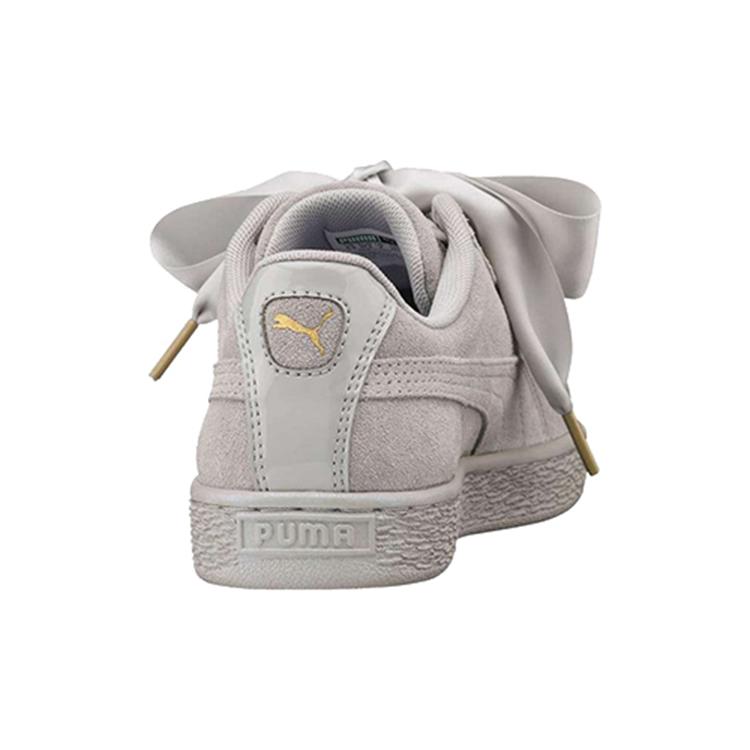 PUMA Suede Heart Satin Low Tops Skateboarding Shoes Unisex Gray (Unisex) Skate Shoes 362714 02