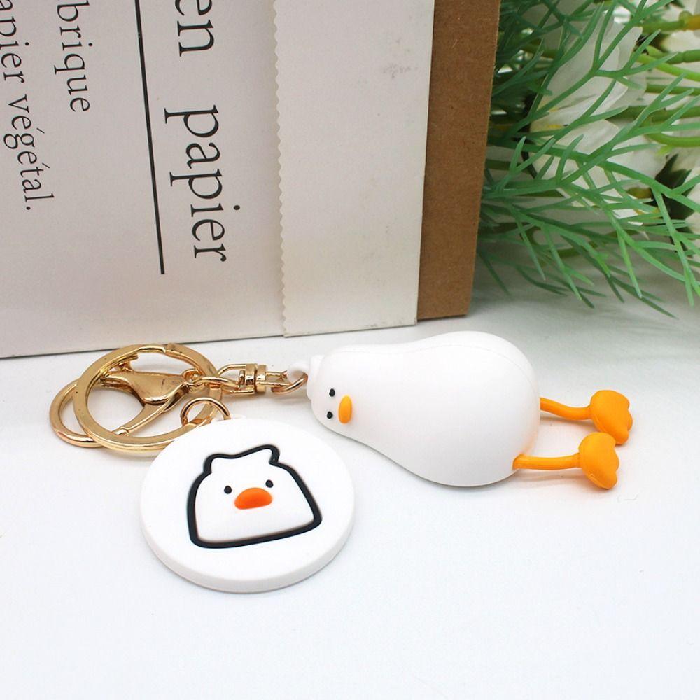 Lying Down Duck Lying Duck Doll Keyring PVC Cartoon Lying Down Duck Keychain Key Ring Gift