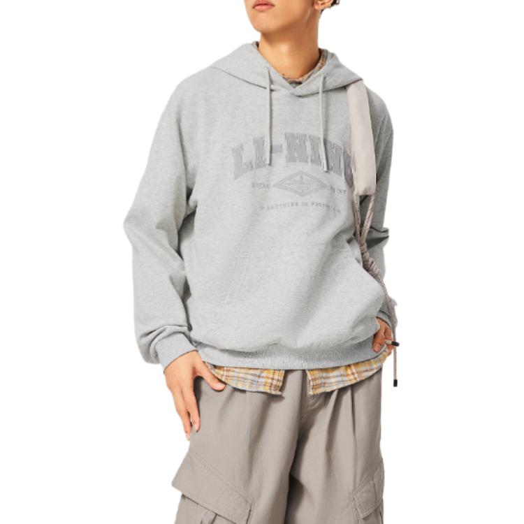 Li Ning Sports Life Collection Sweatshirt Men's New Light Mixed Yellow Heather Gray AWDU615-5