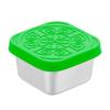 Stainless Steel Snack Box Leak Proof Food Container Sauce Cups with Silicone Lids 60ml Leak-Proof Condiment Bowls for Salad Dressing Ketchup