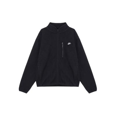 Moda Casual da Club Giacca in Pile Semplice con Cerniera Manica Lunga Giacche Uomo Nero Bianco FZ0889-010