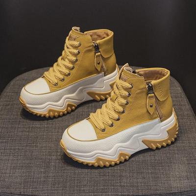 Autumn 2024 Women's Height-Boosting Korean-Style Dad Sneakers - Thick-Soled & Trendy for Students
