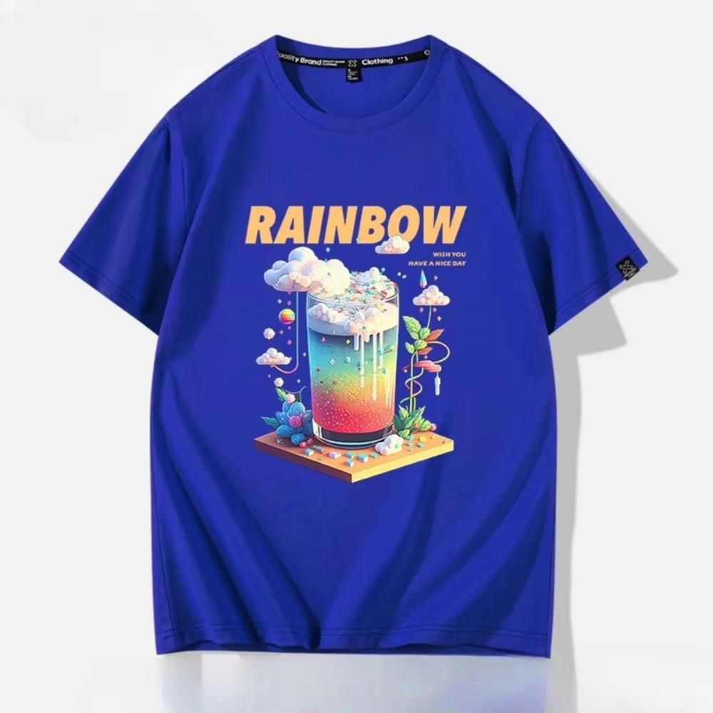 Letní móda Retro pánská anglická písmena těžké váhy 100% bavlna s kulatým výstřihem s potiskem Vysoce kvalitní neformální tričko Fitness Street