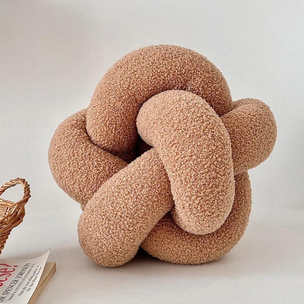 Skin Friendly Knotted Ball Throw Pillow Soft Chair Backrest Fashion Waist Support Cushion  Bedroom