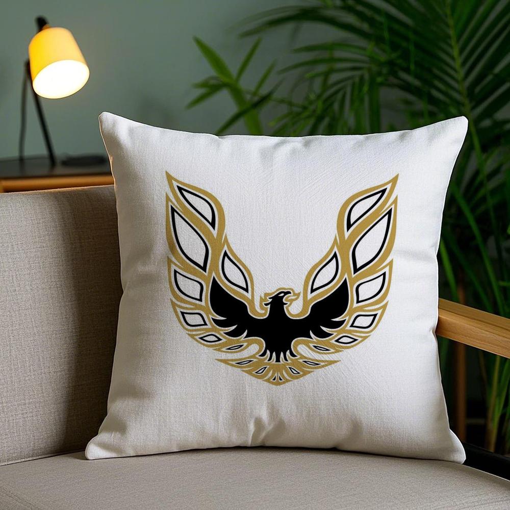 Golden P-Pontiac Cushion Cover Plush Fabric Soft Double-Sided Printed Sofa Pillow Case Colorfast Home Decor Gift