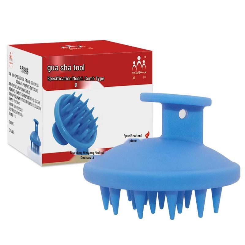 Weiyang Silicone Scalp Massaging Shampoo Brush for Home Use Head Massage Brush + Magnetic Bead Massager