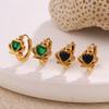 Gold-Plated Stainless Steel Crown Love Earrings Light Luxury High-End Temperament Earrings Earrings