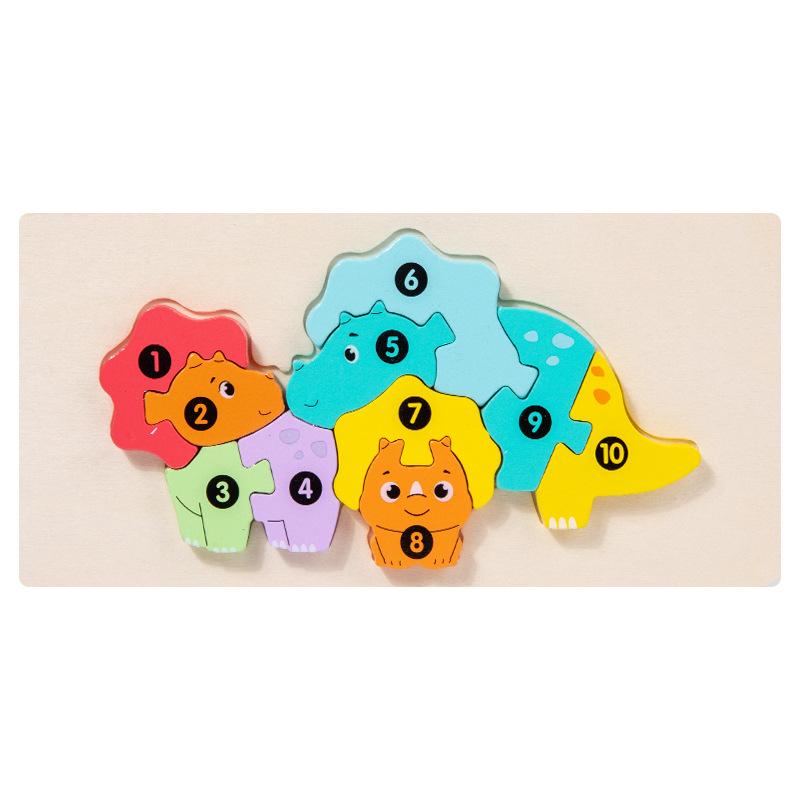 Wooden Early Childhood Education Three-Dimensional Puzzle Building Block Assembly Animal Traffic Cognition Puzzle Baby Intellectual Toy
