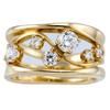 Wavy Geometric Line Ring Set with Zircon Women's Ring Jewelry
