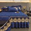 Home Thick Quilted Bed Skirt Bed Cover 3pcs 2 In 1 New Style Removable and Washable Bed Skirt Winter Velvet Bed Cover Non-slip Mattress Protector