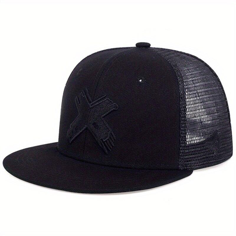 Unisex X-Buchstaben-Stickerei Hip-Hop-Netzhüte Outdoor Verstellbare Lässige Baseballkappen Sonnenhut