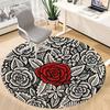 1pc Floral Rose Office Round Area Rug, Indoor Mat Suitable For Office, Under Office Chairs Bedroom Living Room Home Decor, Room Deco