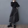 Plus Size Black High Waist Vintage Patchwork Spring Autumn Casual Loose Long for Woman Skirts Womens Skirt