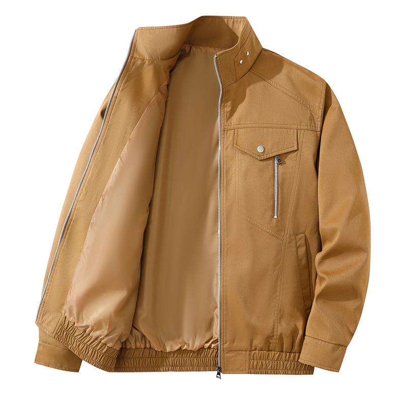 New Stand-up Collar Work Jacket for Men's Autumn and Winter American Outdoor High-end Style Handsome Pilot Jacket