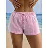 Women's Elastic Lace-up Striped Casual Shorts - Summer 2025