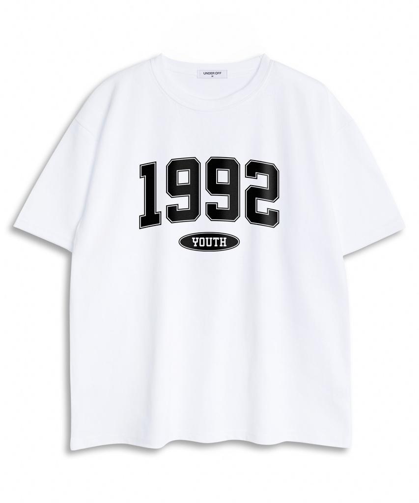 UNDEROFF Oversized Crew Neck 1992 Short Sleeve T-Shirt Black