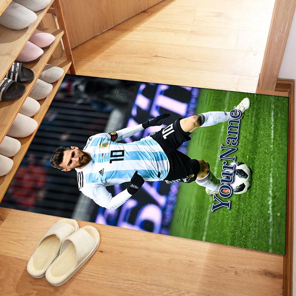 Messi 161 Customize Text Floor Mat Design for Decorate room Kitchen Balcony Hallway Anti-slip Rug Decorate Offices Perfect Gift for Women/Men