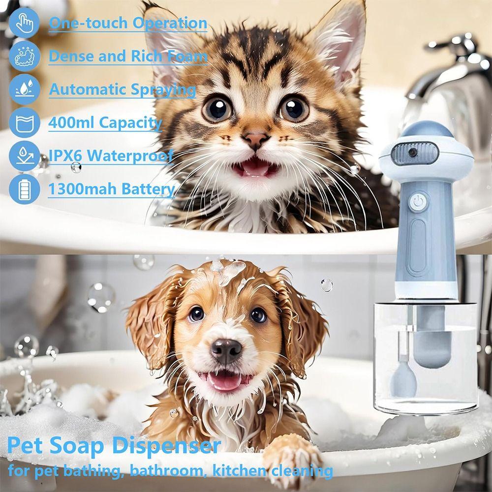 Automatic Press Smart Dog Soap Dispenser Portable Dog Washing Bubbler for 1.7W/1300mAh Portable