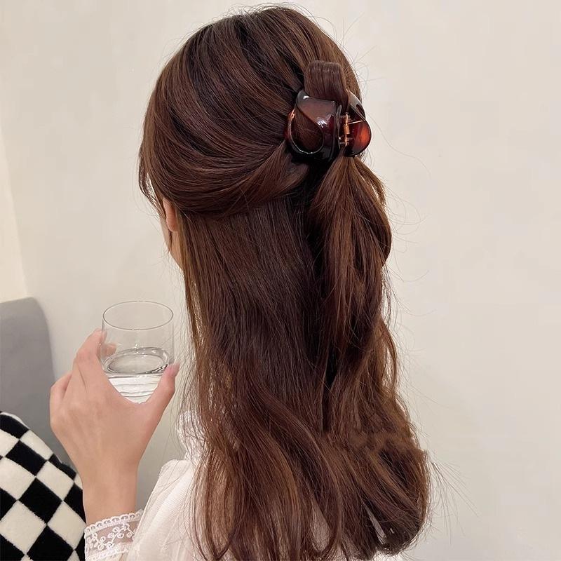 Advanced Sense Transparent Jelly Color Grab Clip Versatile Hairpin Hair Accessories Temperament Special-Shaped Grab Clip Hair Grab Shark Clip Sweet